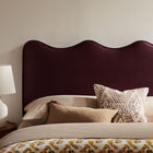 Modway - Athena Velours de performance résistant aux taches Tête de lit Queen size, Mûrier-Cadre en mélange de bois