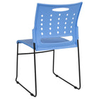Flash Furniture - Chaise empilable avec base luge de série Hercule, capacité de 881 lb, avec dossier ventilé, bleu (RUT2BL)-Siège et dossier en plastique bleu