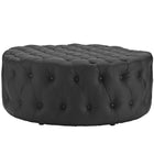 Modway - Amour Vinyle rembourré Ottoman - Noir-Rembourrage en vinyle de qualité
