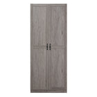 Manhattan Comfort - Placard de rangement moderne Hopkins à 7 étagères, 29,61 po - Gris-Armoire moderne autoportante à 1 section avec compartiments de rangement pour chambre et usage de stockage