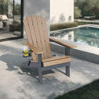 Backyard Lifestyles - Chaise Adirondack pliante avec porte-gobelet - Brun/Noir-Hauteur du dossier : 93 cm, largeur du siège : 50 cm, largeur de la chaise : 77,3 cm, hauteur du siège : 36,5 cm.
