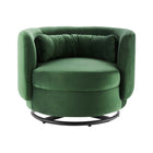 Modway - Relish Performance Velvet Chaise pivotante - Émeraude Noire-Rembourrage en mousse dense