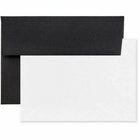 JAM Paper - Ensemble de papeterie recyclée - 25 cartes blanches et 25 enveloppes A6 - Lin noir recyclé - ensemble de 25-Couleur: Lin noir