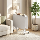HOMCOM - Table à manger pliante à abattant sur roulettes verrouillables 47,2 po pour 2-4 personnes - blanc-Assemblage requis
