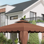 Outsunny - Toit de rechange pour gazebo 10 pi L x 10 pi l, seulement le dessus, café-Fixations pour attacher facilement au gazebo