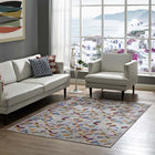 Modway - Laleh Mosaïque géométrique Tapis 4 pi l x 6 pi L - Multicolore-Tissage serré à poil bas