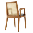 Modway - Monarch Bois et rotin Fauteuil à manger - Gris naturel miel-7