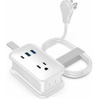 Uncaged Ergonomics - Chargeur de voyage ergonomique sans cage - 4 AC - 2 USB - 1 USB-C - Blanc-2 ports USB-A sont de 2,4 A.