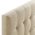 Modway - Emily Tissu rembourré Tête de lit King, Beige-Cadre en panneaux de fibres et contreplaqué