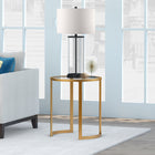 Hudson&Canal - Table d'appoint ron Mitera 20 po de largeur - Laiton-Nettoyer avec un chiffon doux et sec, sans produits chimiques agressifs ni produits de nettoyage abrasifs