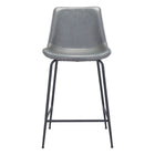 Zuo - Byron Tabouret de comptoir - Gris-Tissu en faux cuir doux et durable