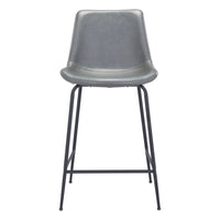 Zuo - Byron Tabouret de comptoir - Gris-Tissu en faux cuir doux et durable
