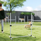 PawHut - Ensemble de 6 équipements d’agilité pour dressage de chien avec sac de transport, blanc-La barre inférieure est fixe pour assurer la stabilité sur tout type de surface 