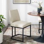 Modway - Amplify Base de traîneau Tissu rembourré Fauteuil d’appoint de salle à manger - Noir beige-Rembourrage en mousse dense