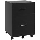 Vinsetto - Caisson mobile à 2 tiroirs pour dossiers lettre/A4 avec roulettes - noir-Rangement optimal pour garder votre bureau à domicile, votre bureau d'étude ou votre chambre en ordre 
