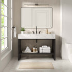Modway - Gridiron 48" Vanette de salle de bain - Blanc Noir-Trous de robinet centraux 8"