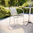 Flash Furniture – Chaise empilable commerciale avec dossier à 3 traverses, int/ext, haute durabilité, aluminium (TLH1)-S'empile jusqu'à 20 chaises de hauteur