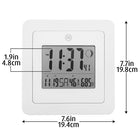 Marathon - Horloge numérique Cl030049bk, avec jour, date, numéro de semaine, température, alarme, phase lunaire, 8 x 8 x 1, blan-Taille du cadran : 3,75 po x 4,5 po