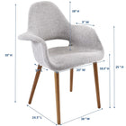Modway - Aegis Restauration Fauteuil - Gris clair-Pattes en bois brun moyen