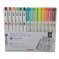 Zebra - Mildliner et Sarasa Cip Planner et Kit Créatif - Couleurs Assorties - Paquet de 14-Idéal pour les bullet journals, les agendas, la prise de notes, les études, le lettrage à la main et les projets créatifs