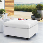 Modway - Commix Sunbrella Terrasse extérieure Ottoman in Blanc-Housses de coussins Sunbrella toutes saisons