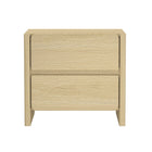 Manhattan Comfort - Linda 24" Table de nuit moderne à 2 tiroirs - Chêne naturel - Lot de 2-La texture riche du grain de bois apporte chaleur naturelle et dimension