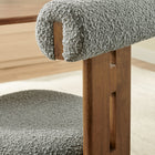 Modway - Torian Tissu Boucle Chaise à manger - Noyer gris clair - Ensemble de 2-Oreiller de dossier roulé pour le soutien