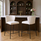Zuo - Linz Tabouret de comptoir - Cream - Ensemble de 2-Aucun assemblage requis