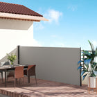 Outsunny - Store latéral rétractable - 13 pi x 5 pi - gris clair-Fixez un côté au mur et l'autre sur du béton, un sol en ciment ou une terrasse en bois pour plus de stabilité