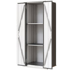 Outsunny - Remise de rangement extérieure 29,9 po L x 21,7 po l x 70,1 po H, avec doubles portes, gris foncé-Avec une empreinte mince de 29,9 po l x 21,7 po P, cette armoire haute s'adapte parfaitement aux patios, balcons ou garages
