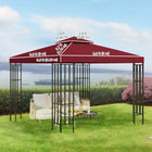 Outsunny - Toit de rechange pour pavillon carré à 2 niveaux 10 pi L x 10 pi l, rouge vin-Toit à deux niveaux pour assurer la ventilation