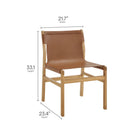 Modway - Sonora Cuir Fauteuil d’appoint de salle à manger - Chestnut Tan-Conception épurée, sans bras