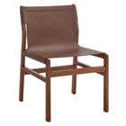 Modway - Sonora Cuir Fauteuil d’appoint de salle à manger - Brun de muscade-Cadre en bois de teck