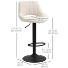 HOMCOM - Tabourets de bar pivotants à hauteur réglable - crème - paquet de 2-Les coutures verticales et le design évidé apportent une touche distinctive dans n’importe quel environnement 
