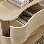 Modway - Mirae 2 tiroirs Table de chevet courbée, Chêne clair brossé-Construction en bois d’ingénierie