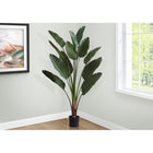 Monarch Specialties - Plante Artificielle - 83 po Heur - Palmier - Touche Réelle - Feuilles Vertes - Pot Noir-Solidement enchâssé dans un pot en plastique noir neutre de 8 pouces, il s'adapte à tous les styles de décoration