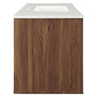 Modway - Transmit 48" Vanité de salle de bain murale - Blanc noyer-Portes à fermeture douce