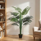 Outsunny - Palmier tropical artificiel 5 pi avec feuilles réalistes - vert-De la mousse en PE et du sol en ciment sont inclus, rendant l’ensemble plus stable et réaliste 