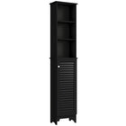HOMCOM - Armoire colonne de salle de bain haute avec étagères ajustables - noir-Fabriqué en MDF de qualité P2 pour une utilisation à long terme 