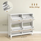 HOMCOM - Armoire à chaussures étroite avec 4 tiroirs rabattables et 5 pieds pour entrée - blanc-Le dessus plat permet d’exposer des objets décoratifs ou de ranger les essentiels 