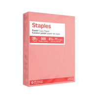 Staples – Papier à copies recyclé à 30 % - couleurs pastel - lettre - 8 1/2 po x 11 po - rose saumon - 500 feuilles-Avec ces couleurs, vos documents ne passeront pas inaperçus
