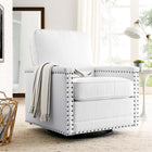 Modway - Ashton Tissu rembourré Chaise pivotante - Blanc-Rembourrage en tissu polyester