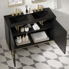 Modway - Awaken Double évier 48" Vanette de salle de bain - Noir noir-Trous centraux de 8"