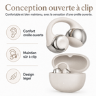 Rwan - Écouteurs ouverts à pince - beige-Conviennent à la musique, aux appels, aux déplacements, à l’exercice et aux activités quotidiennes