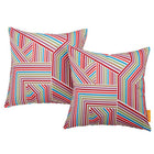Modway - 2 pièces Terrasse extérieure Ensemble d’oreillers - Tapisserie-Coussin décoratif intérieur/extérieur