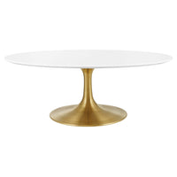Modway - Lippa Ovale de 42 po Bois Table basse - Or Blanc-Table basse moderne