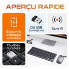 Delton - Ensemble clavier et souris sans fil portable/de voyage/compact N35 - argent-Clavier compact de 28,2 x 12,4 cm et souris sans fil de 5,7 x 11,2 cm, conçus pour une utilisation facile partout et à tout moment.