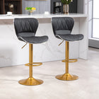 HOMCOM - Tabourets de bar pivotants à hauteur de comptoir réglable - noir - paquet de 2-Revêtement en cuir PU offrant un aspect élégant et un entretien facile 
