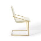 Modway - Pitch Performance Velvet Fauteuil à manger - Ivoire d’or-Capsules de pied non marquées