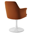 Modway - Lippa Salle à manger pivotante Performance Velvet Fauteuil - Rouille Blanche-Assemblée requise